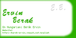 ervin berak business card